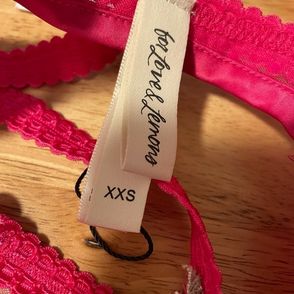 FOR LOVE & LEMONS Luella Garter Belt Fuchsia Hot Pink Floral NWT XXS - Picture 11 of 11